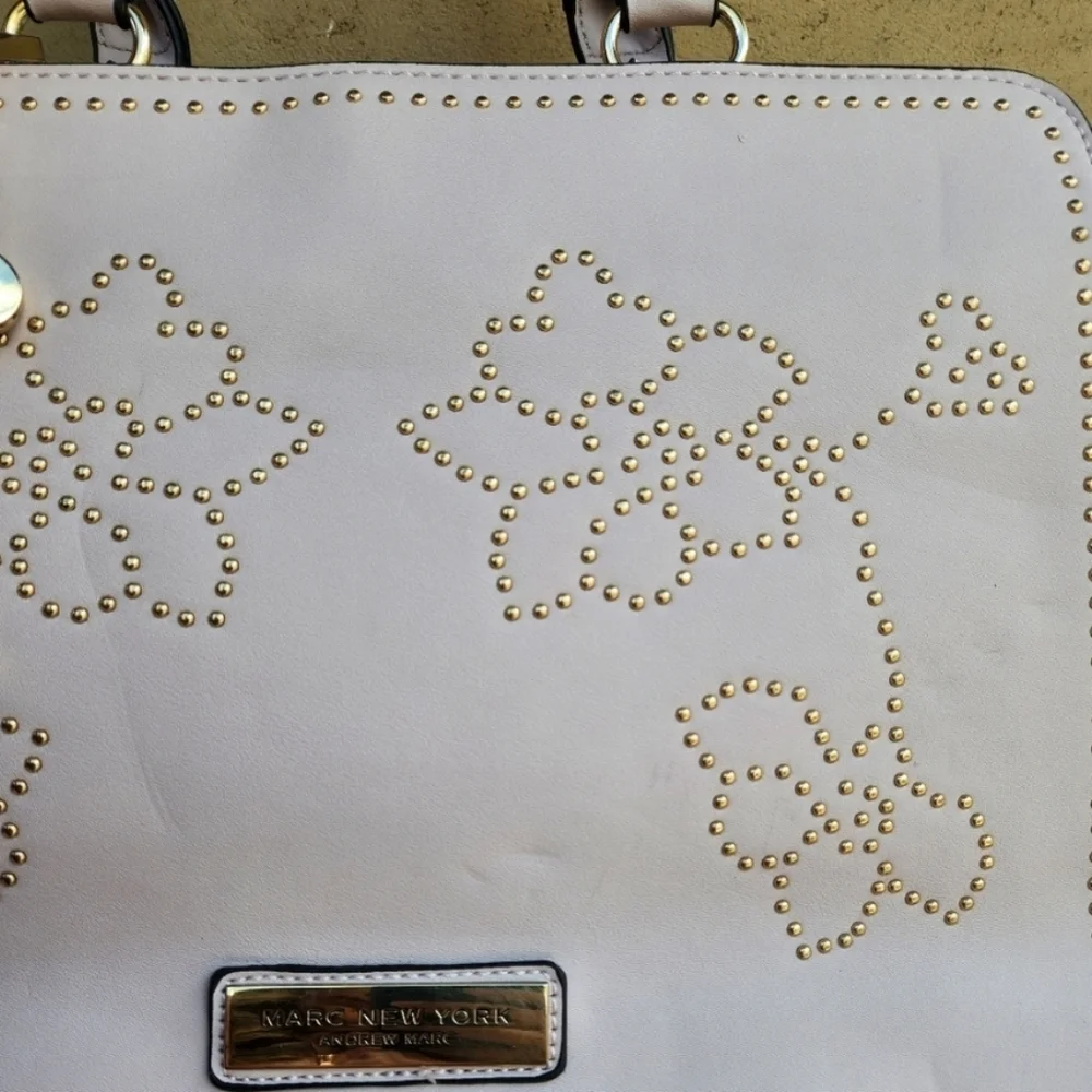 Andrew Marc New York Satchel w/ Floral Stud Detail - Top Handle & Crossbody - Picture 15 of 16